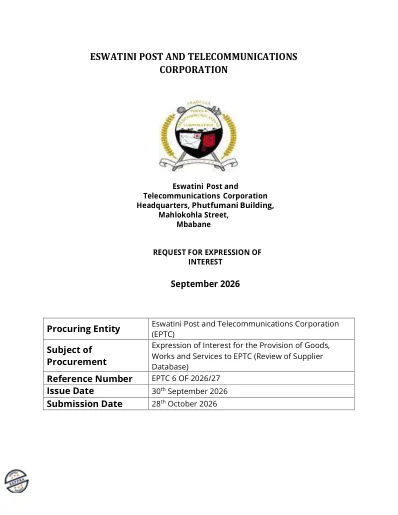 First-page preview of the original bid notice
